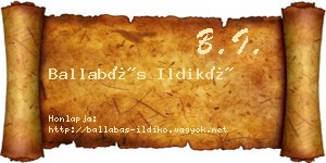 Ballabás Ildikó névjegykártya